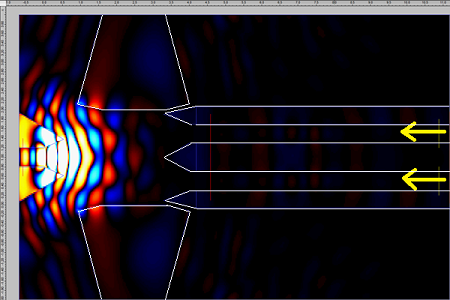 FDTD simulation of butterfly 1x2 MMI